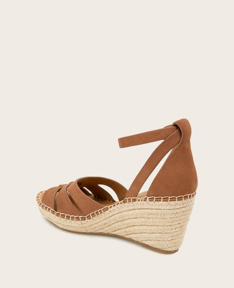 GENTLE SOULS - Coolie Nubuck Espadrille Wedge Luggage Nubuck