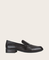 GENTLE SOULS - Crew Woven Leather Loafer Chocolate Leather