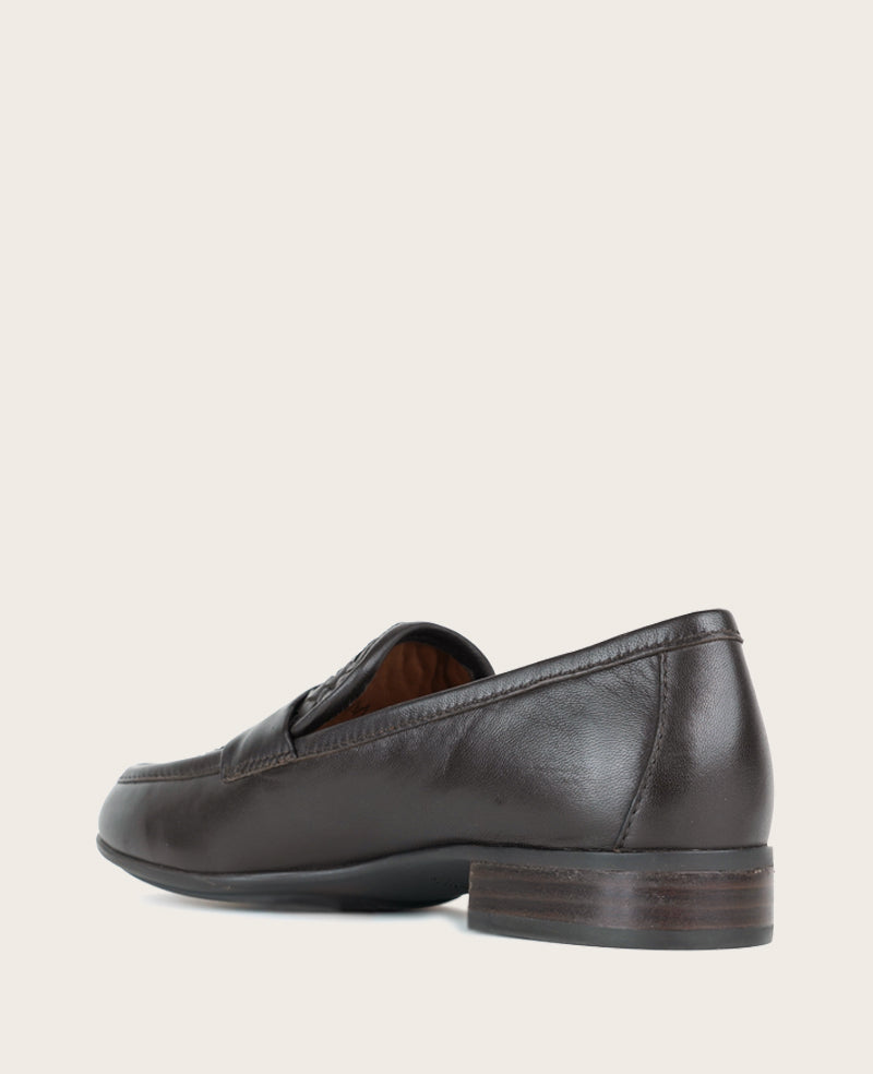 GENTLE SOULS - Crew Woven Leather Loafer Chocolate Leather