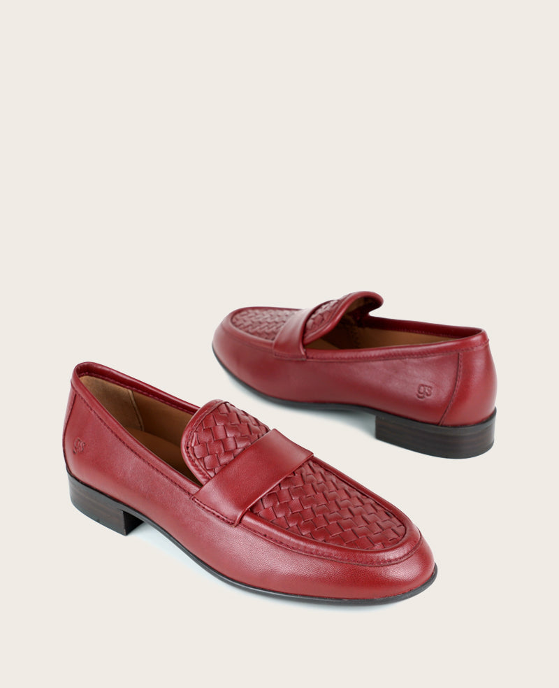 GENTLE SOULS - Crew Woven Leather Loafer Rio Red Leather