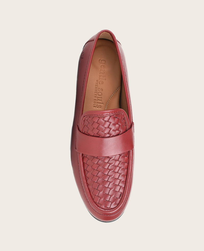 GENTLE SOULS - Crew Woven Leather Loafer Rio Red Leather