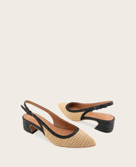 GENTLE SOULS - Georgia Raffia Slingback Heel Natural Raffia