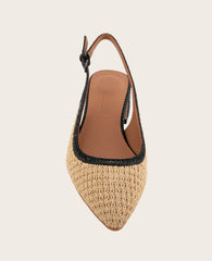 GENTLE SOULS - Georgia Raffia Slingback Heel Natural Raffia