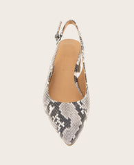 GENTLE SOULS - Georgia Snake Slingback Heel Black/White Snake