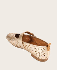 GENTLE SOULS - Karla Perforated Metallic Mary Jane Gold Perf Leather