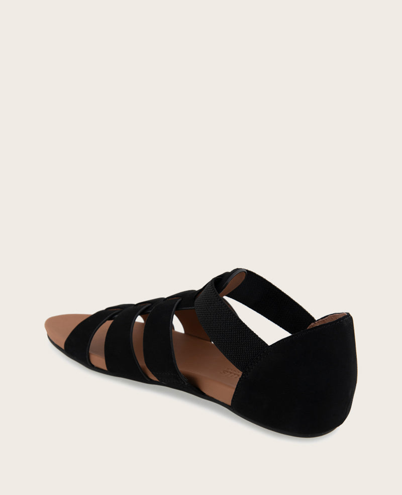 GENTLE SOULS - Lennon Nubuck Fisherman Sandal Black Nubuck