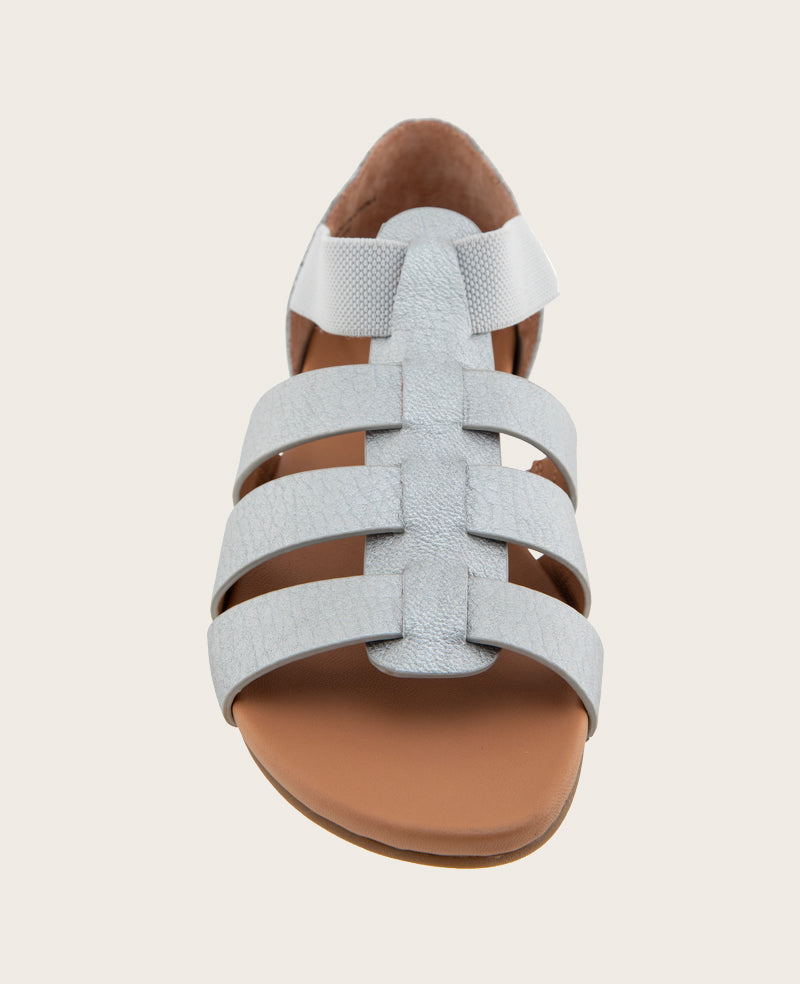 GENTLE SOULS - Lennon Metallic Fisherman Sandal Matte Silver Leather