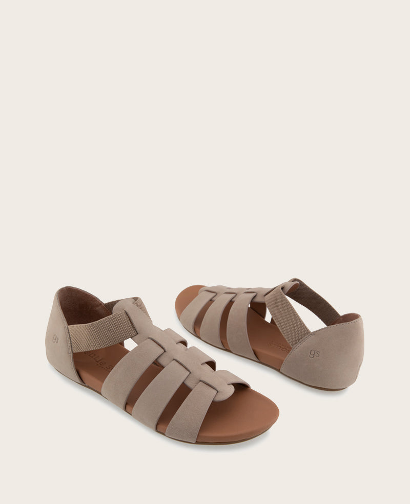 GENTLE SOULS - Lennon Nubuck Fisherman Sandal Mushroom Nubuck