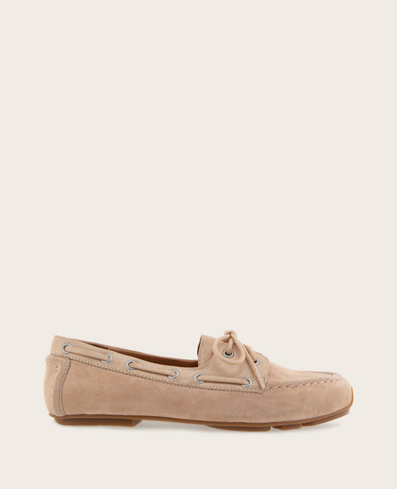 GENTLE SOULS - Marina Suede Boat Shoe Warm Sand Suede