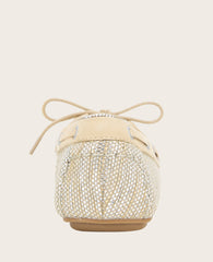 GENTLE SOULS - Marina Metallic Fabric Boat Shoe Light Gold Fabric