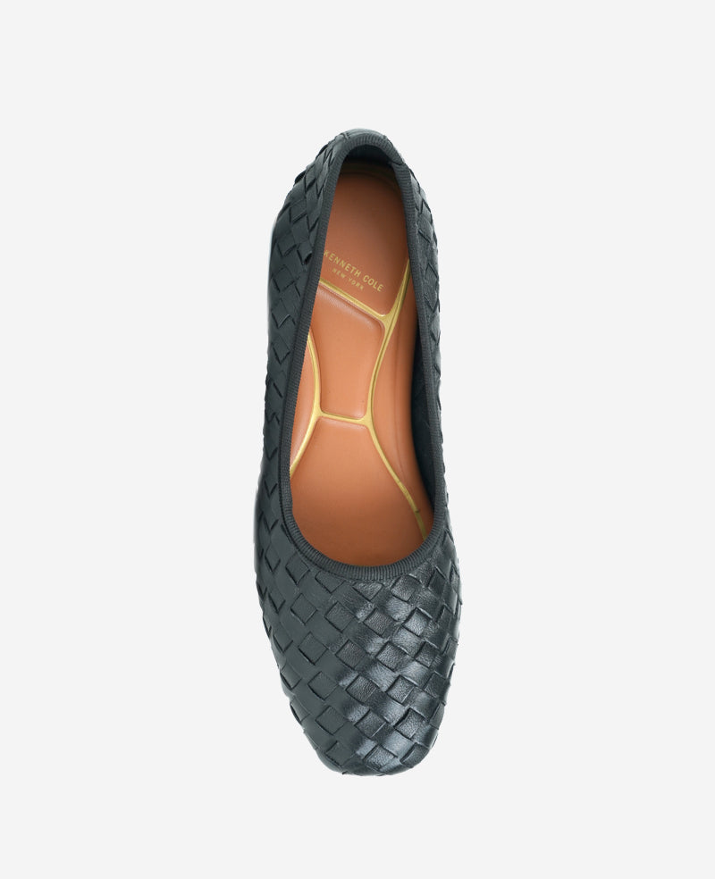 Birdie Woven Leather Pump Black Woven Leather