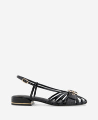 Farrah Patent Caged In Buckle Sandal Black Patent