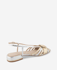 Farrah Metallic Combo Snake Caged In Buckle Sandal Silver/Gold Metallic