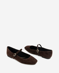 Jasper Suede Ballet Flat Chocolate Suede
