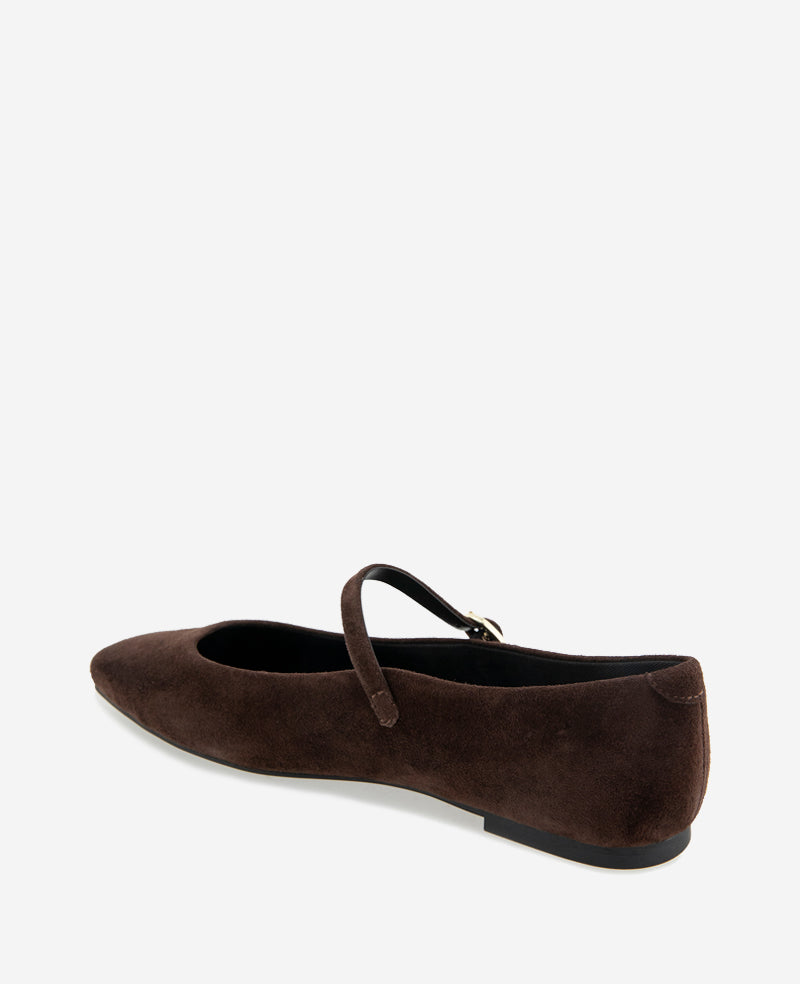 Jasper Suede Ballet Flat Chocolate Suede