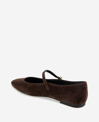Jasper Suede Ballet Flat Chocolate Suede
