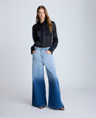 Gradient Dye Wide Leg Denim Jean Gradient Jj Wash