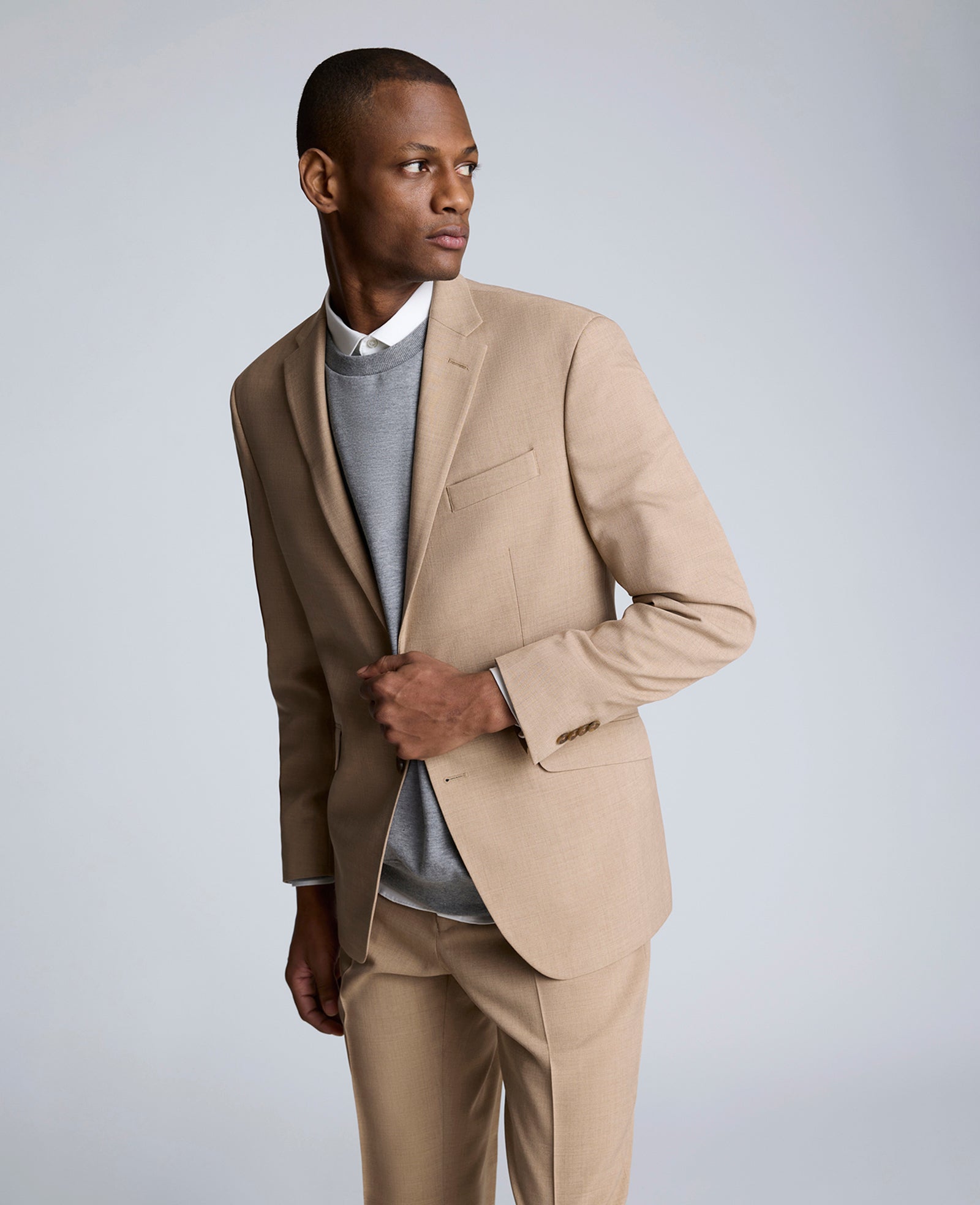 Ready Flex Slim Fit Nested Suit Tan