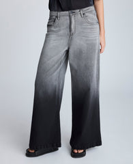 Gradient Dye Wide Leg Denim Jean Gradient Nik Wash