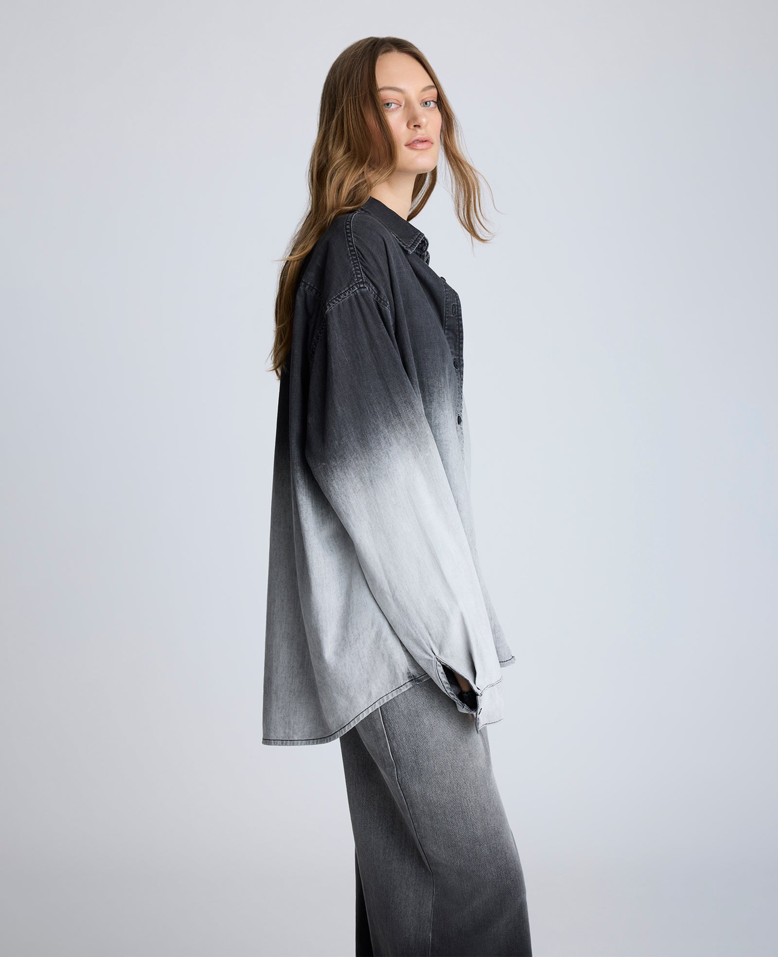 Gradient Dye Oversized Shirt Gradient Nik Wash