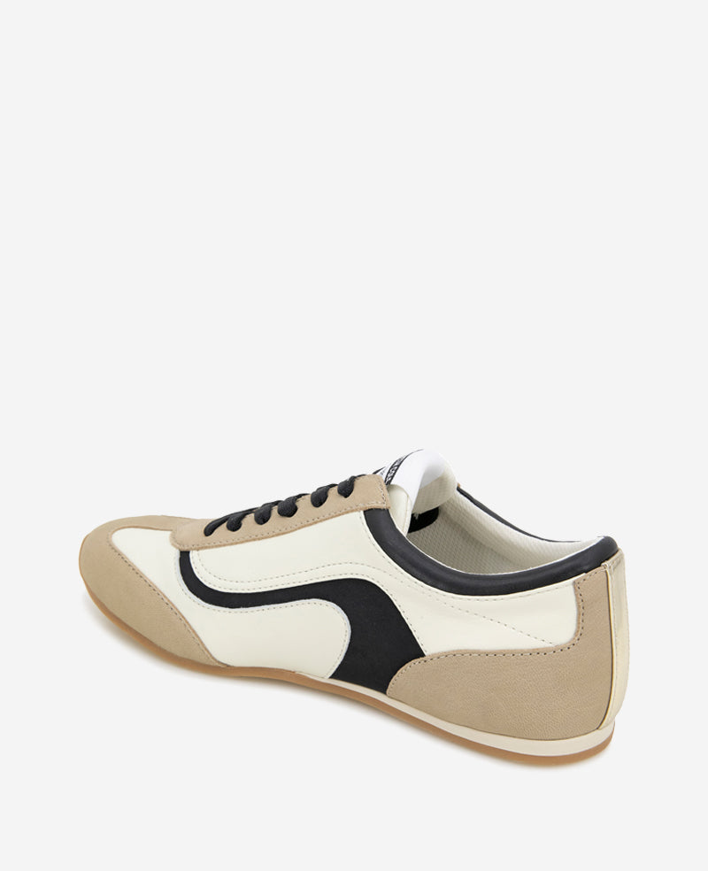 Alma Leather Sneaker Cream/Black Leather