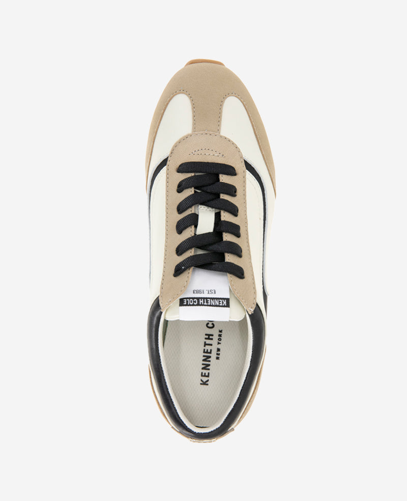 Alma Leather Sneaker Cream/Black Leather