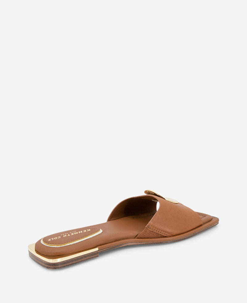 Asher Leather Metal Ring Sandal Tan Leather