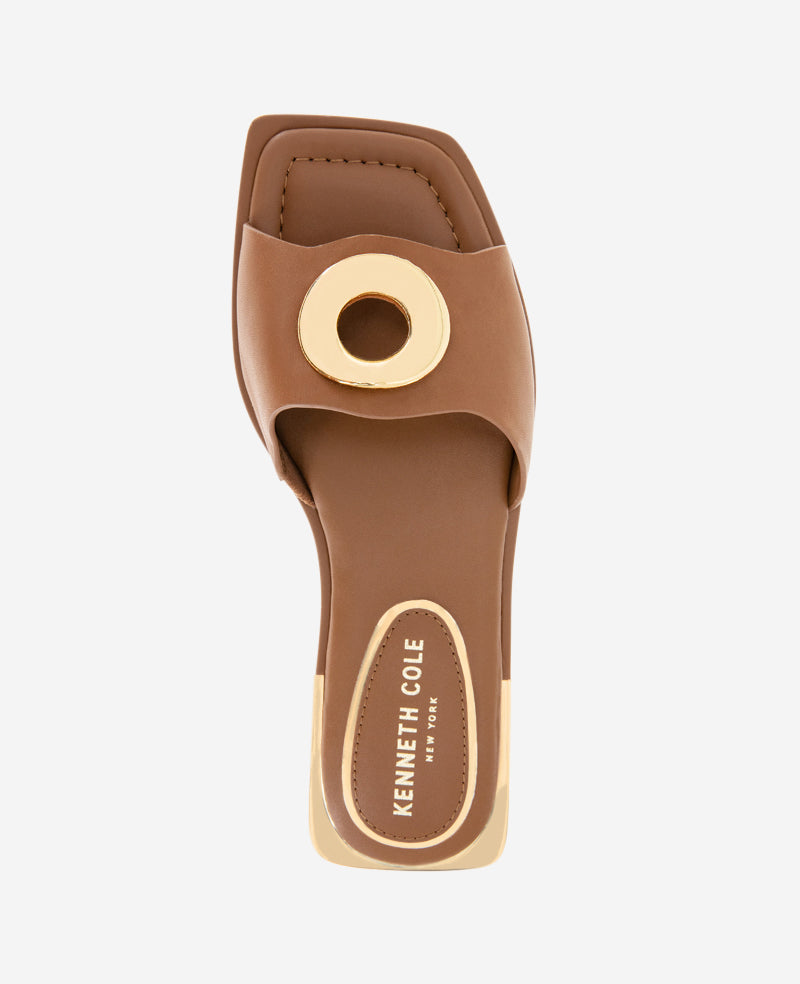 Asher Leather Metal Ring Sandal Tan Leather