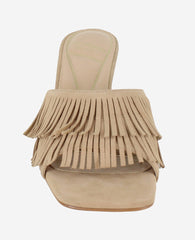 Darby Suede Fringe Heel Camel Suede