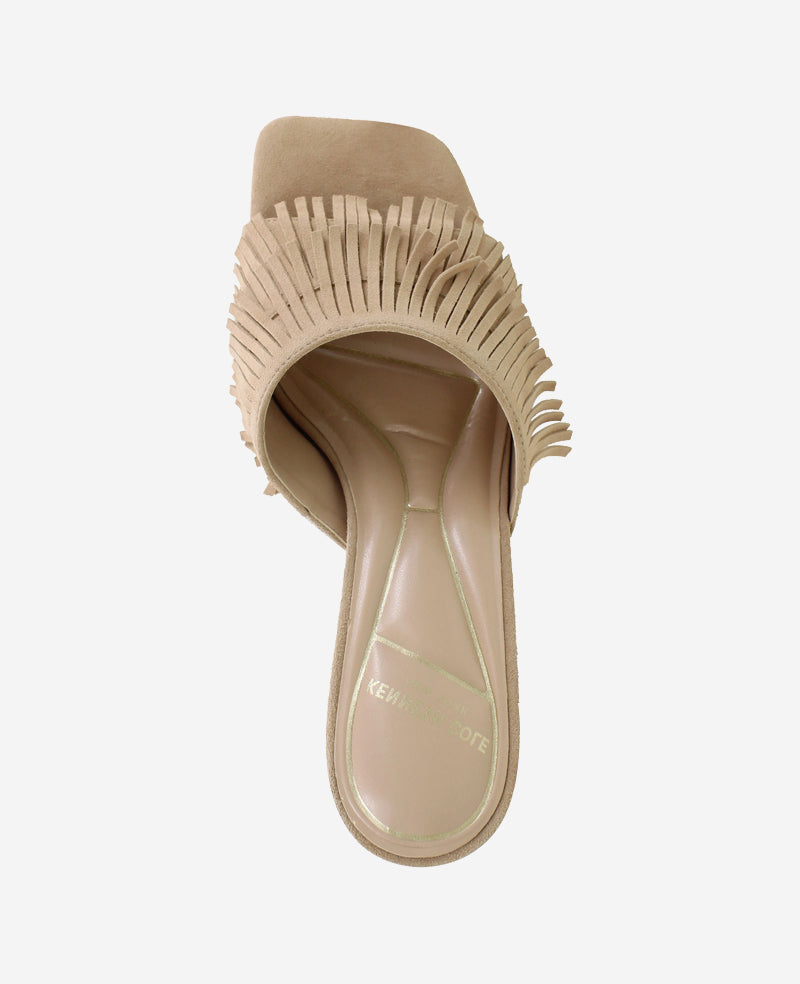 Darby Suede Fringe Heel Camel Suede