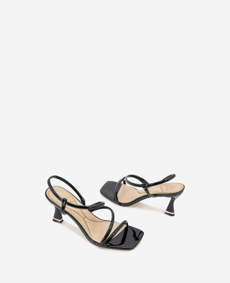 Dreama Patent Strappy Heel Sandal Black Patent