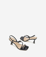 Dreama Patent Strappy Heel Sandal Black Patent