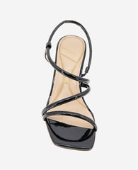 Dreama Patent Strappy Heel Sandal Black Patent