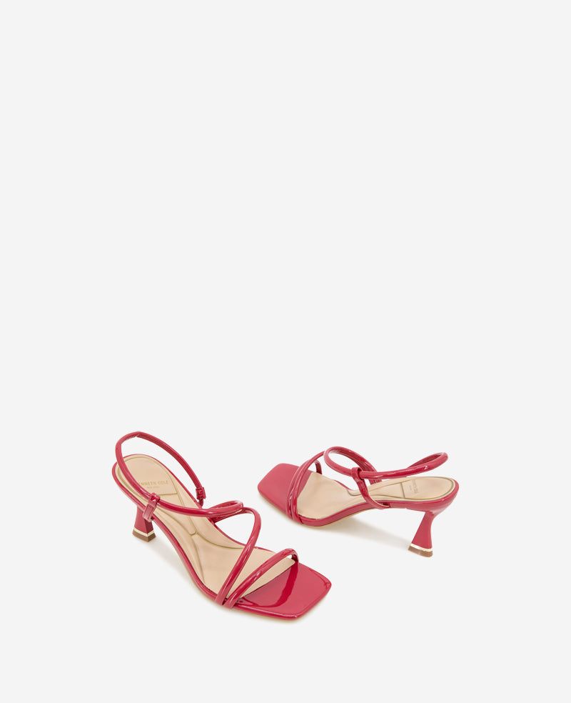Dreama Patent Strappy Heel Sandal Red Patent
