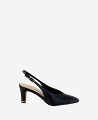 Meilani Leather Point Toe Slingback Black Leather