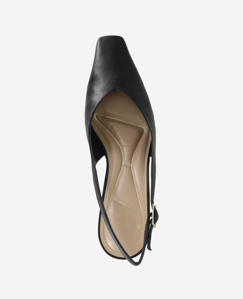 Meilani Leather Point Toe Slingback Black Leather
