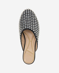Saddie Studded Rhinestone Mule Black
