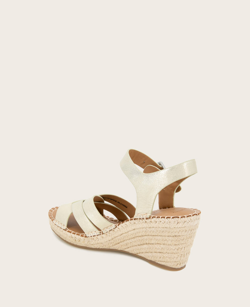 GENTLE SOULS - Caspian Leather Espadrille Wedge Ice Leather
