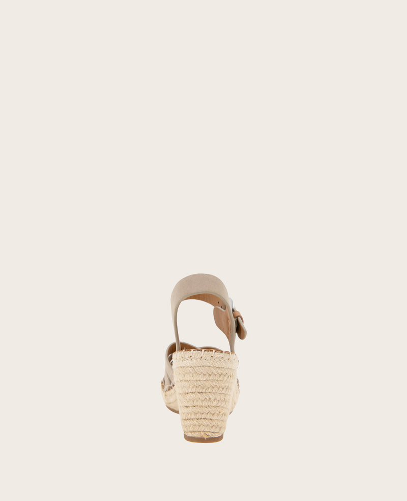 GENTLE SOULS - Caspian Nubuck Espadrille Wedge Mushroom Nubuck