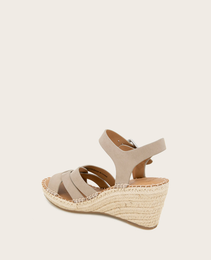 GENTLE SOULS - Caspian Nubuck Espadrille Wedge Mushroom Nubuck