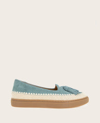 GENTLE SOULS - Citrus Tassel Suede Platform Slip On Light Blue Suede