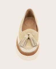 GENTLE SOULS - Citrus Tassel Suede Platform Slip On Stone Suede