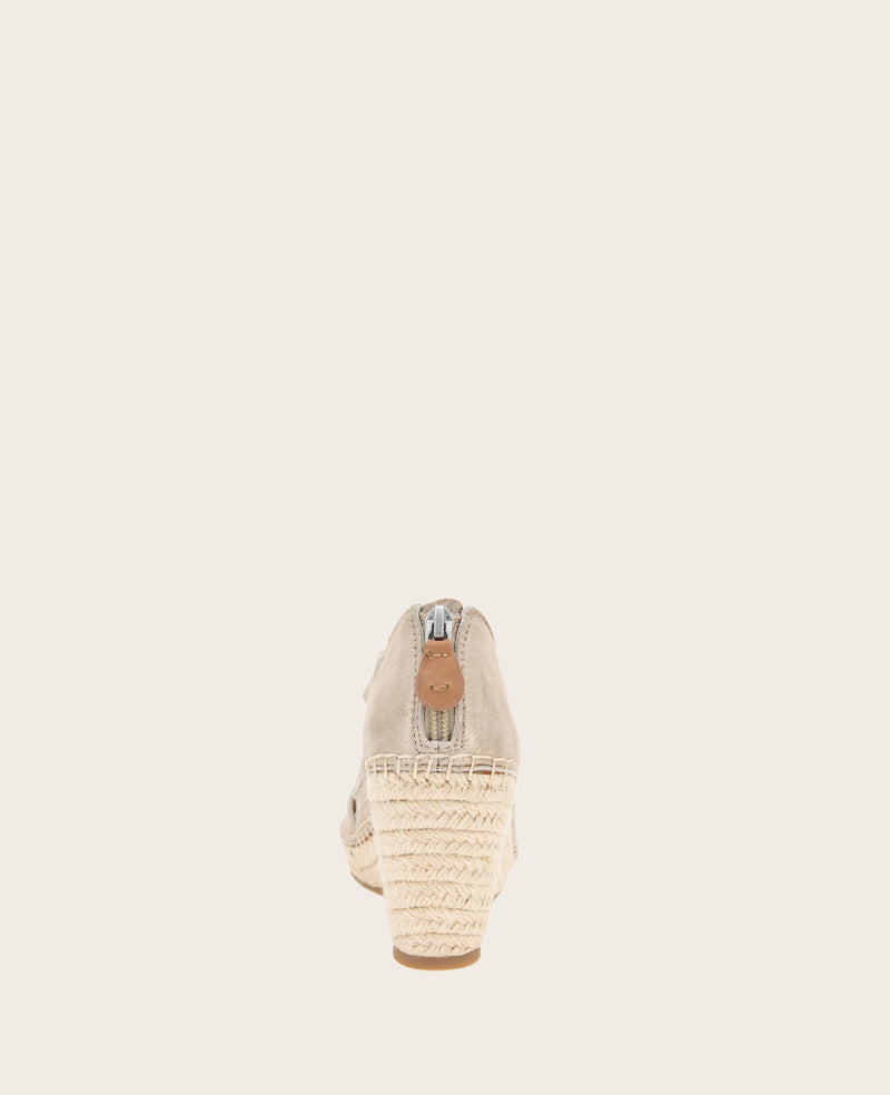 GENTLE SOULS - Corinne Leather Espadrille Wedge Gravel Leather
