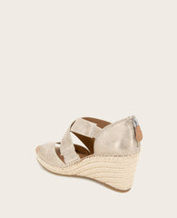 GENTLE SOULS - Corinne Leather Espadrille Wedge Gravel Leather