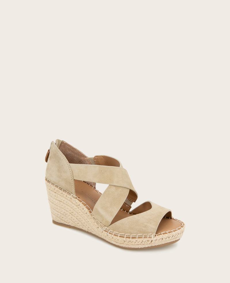GENTLE SOULS - Corinne Suede Espadrille Wedge Warm Sand Suede