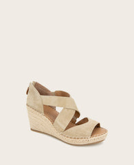 GENTLE SOULS - Corinne Suede Espadrille Wedge Warm Sand Suede