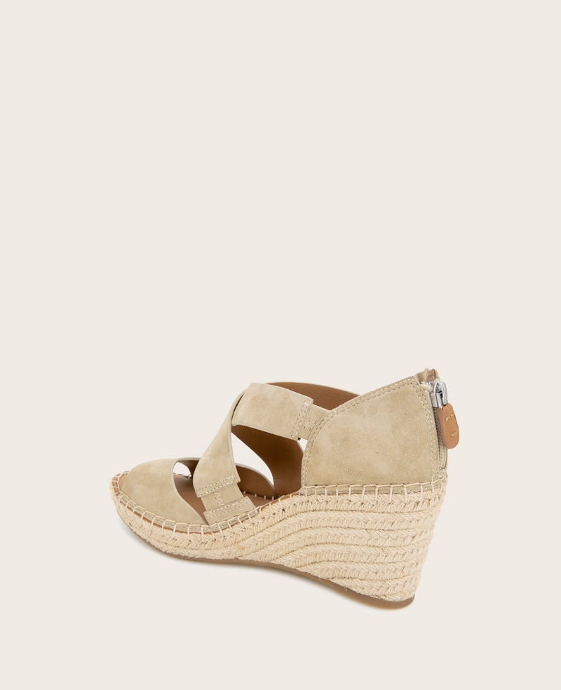 GENTLE SOULS - Corinne Suede Espadrille Wedge Warm Sand Suede
