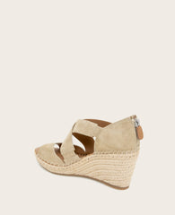 GENTLE SOULS - Corinne Suede Espadrille Wedge Warm Sand Suede