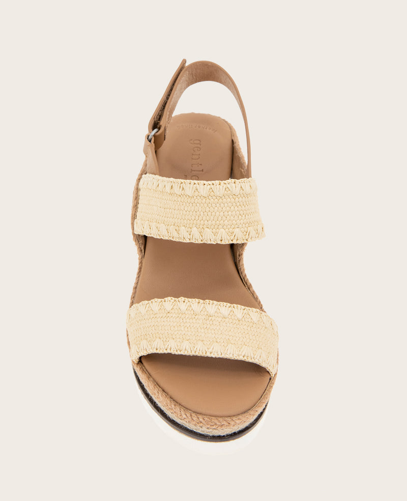 GENTLE SOULS - Evora Textile Espadrille Wedge Natural Textile