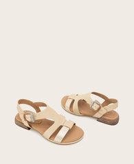 GENTLE SOULS - Haisley Leather Metallic Combo Sandal Sand Leather